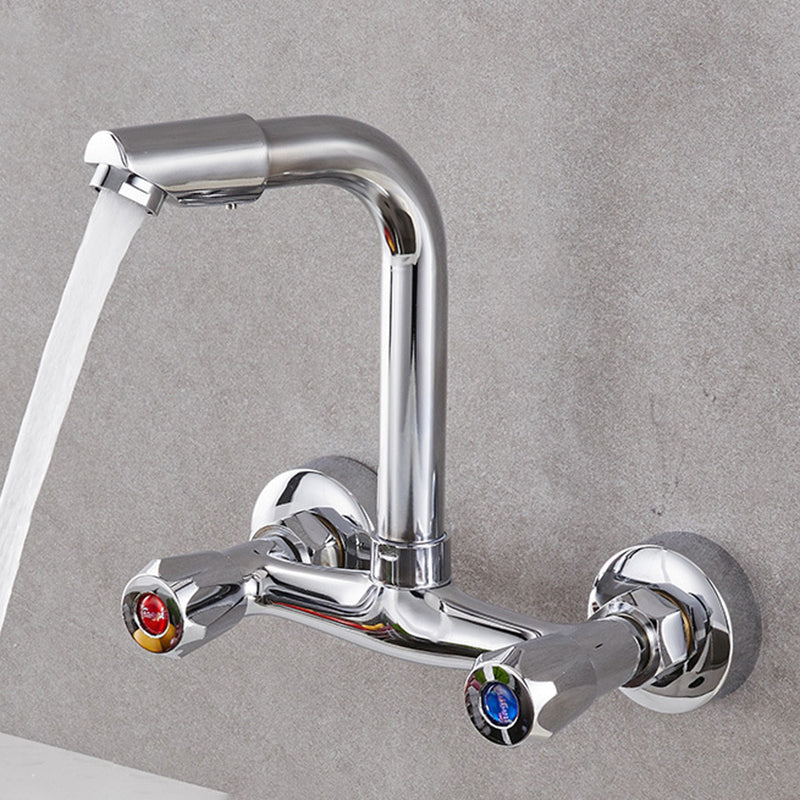 Modern Kitchen Tub Faucet Knob Two Handle Wall Mounted Faucet