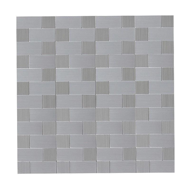 Subway Tile Wallpaper Contemporary Peel and Stick Wall Tile with Metal Look