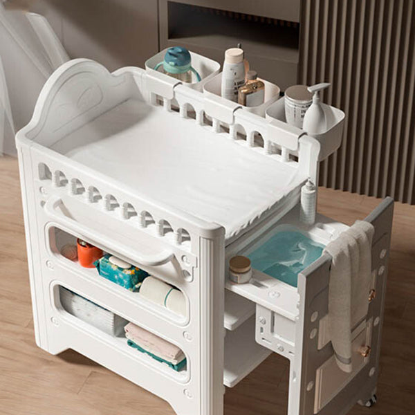 Flat Top Baby Changing Table Safety Rails Changing Table with Storage