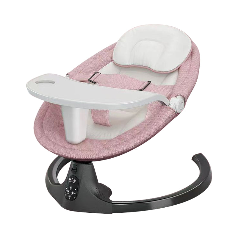 Electric Metal Bassinet Rocking Crib Cradle with Upholstered