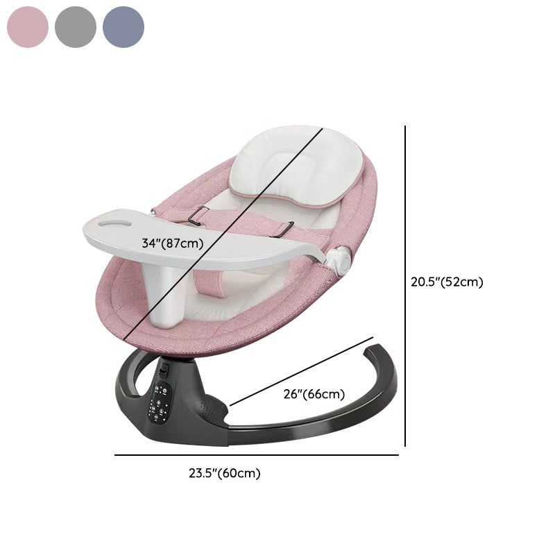 Electric Metal Bassinet Rocking Crib Cradle with Upholstered