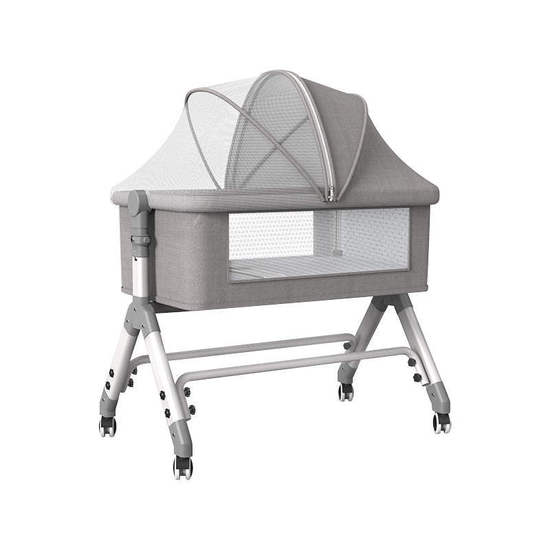 Portable Rectangle Bassinet Gliding and Folding Crib Cradle for Baby