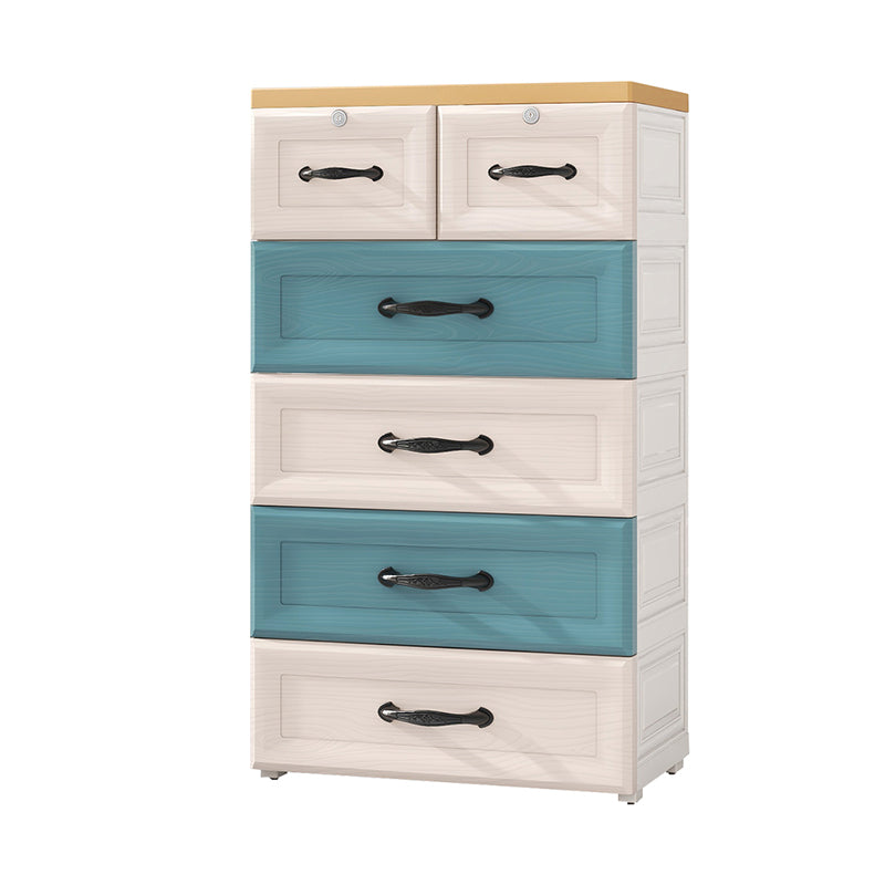 Modernism Vertical Kids Nightstand Plastic Nursery Dresser for Bedroom Home