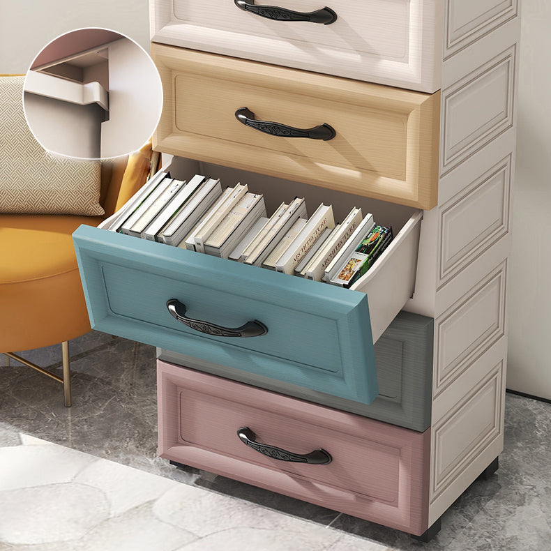 Modernism Vertical Kids Nightstand Plastic Nursery Dresser for Bedroom Home