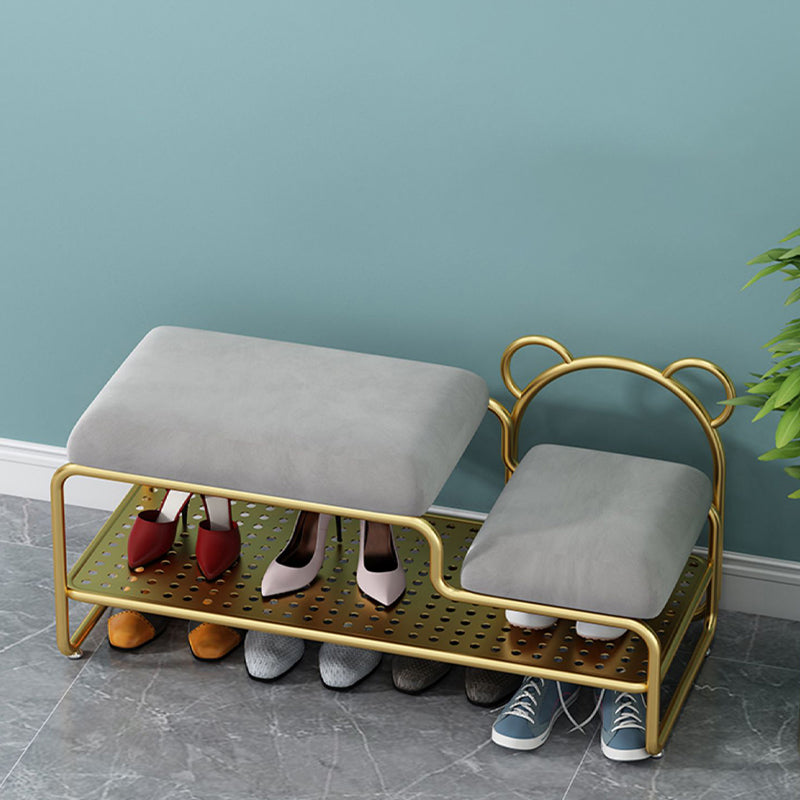 Modern Entryway Bench Cushioned Metal Seating Bench , 12.5 Inch W