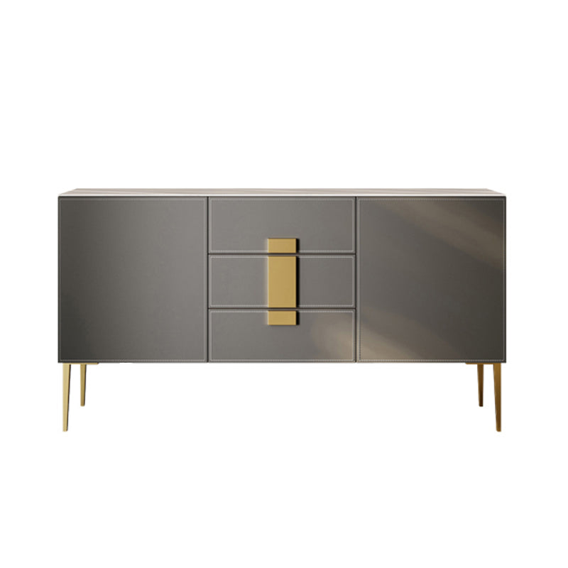 Glam Buffet Table Stone Sideboard Cabinet with Doors for Living Room