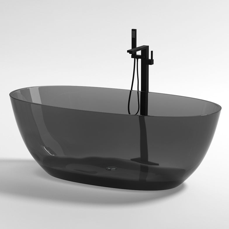 Flat Bottom Soaking Bathtub Antique Finish Modern Oval Bath Tub