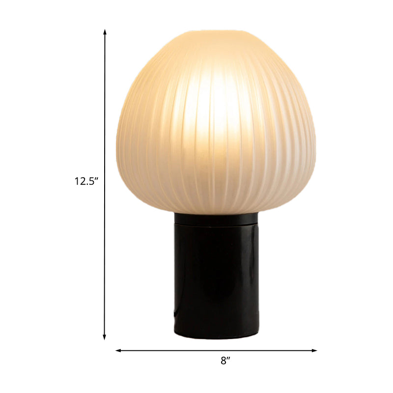 Milk White Prismatic Glass Onion Desk Light Modern LED Black Table Lamp for Bedroom