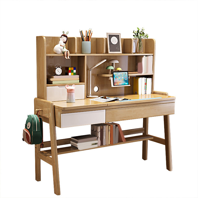 Solid Wood Kids Desk  23.62"W Child Desk Adjustable Writing Desk with Drawer