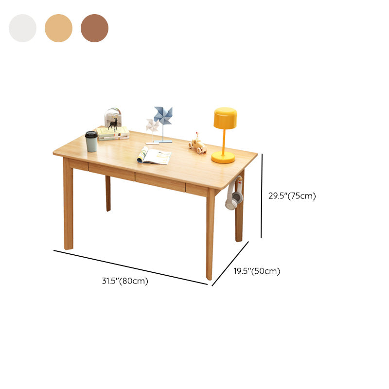 Writing Desk 29.5"H Kids Desk with Drawer Desk Solid Wood Child Desk