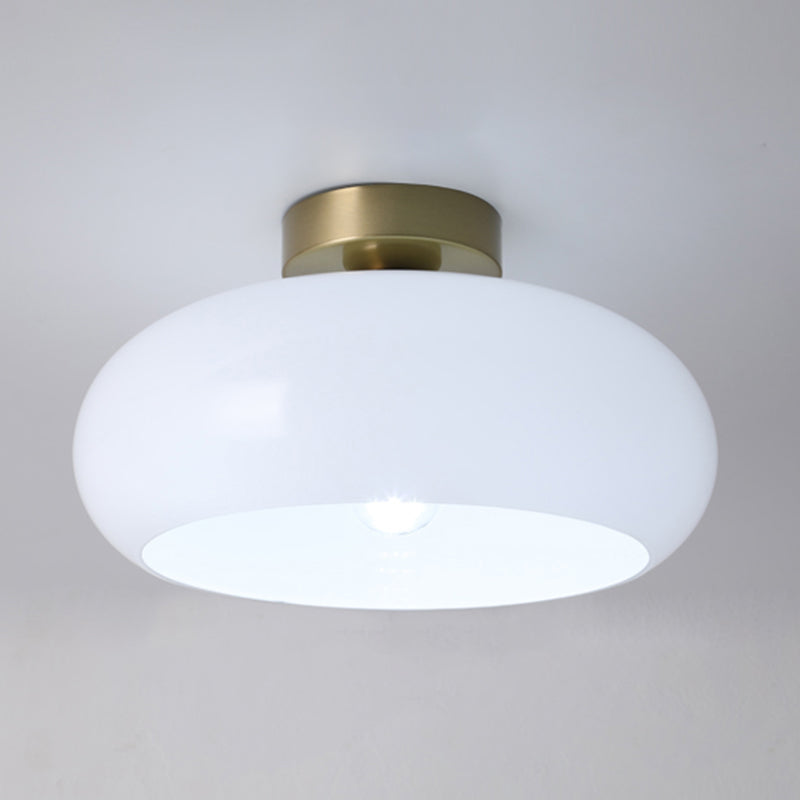 Nordic Ceiling Light Dome Flush Mount Ceiling Light Fixture with Glass Shade