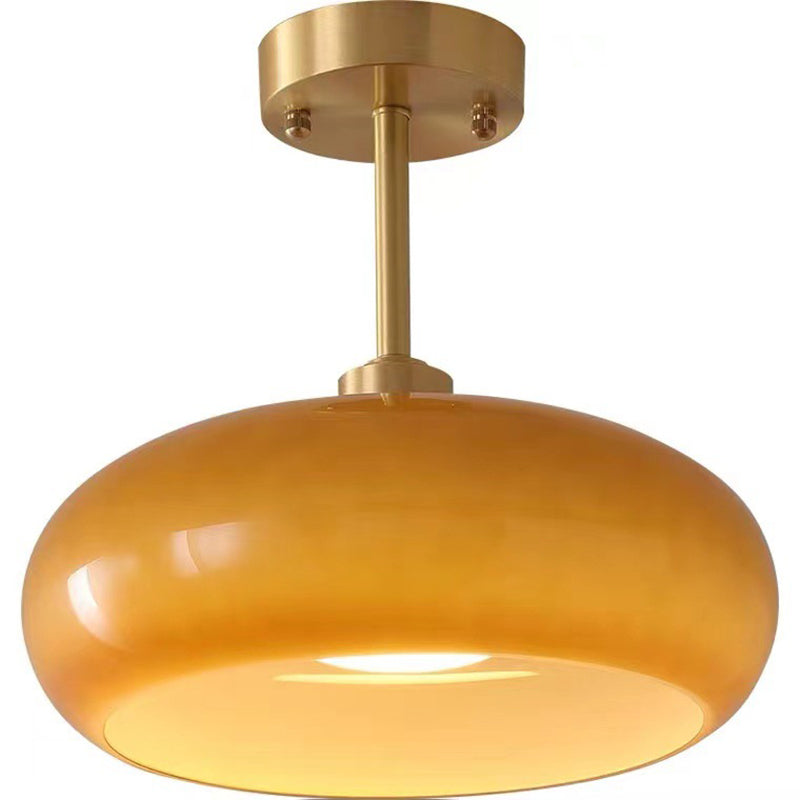 Nordic Ceiling Light Dome Flush Mount Ceiling Light Fixture with Glass Shade