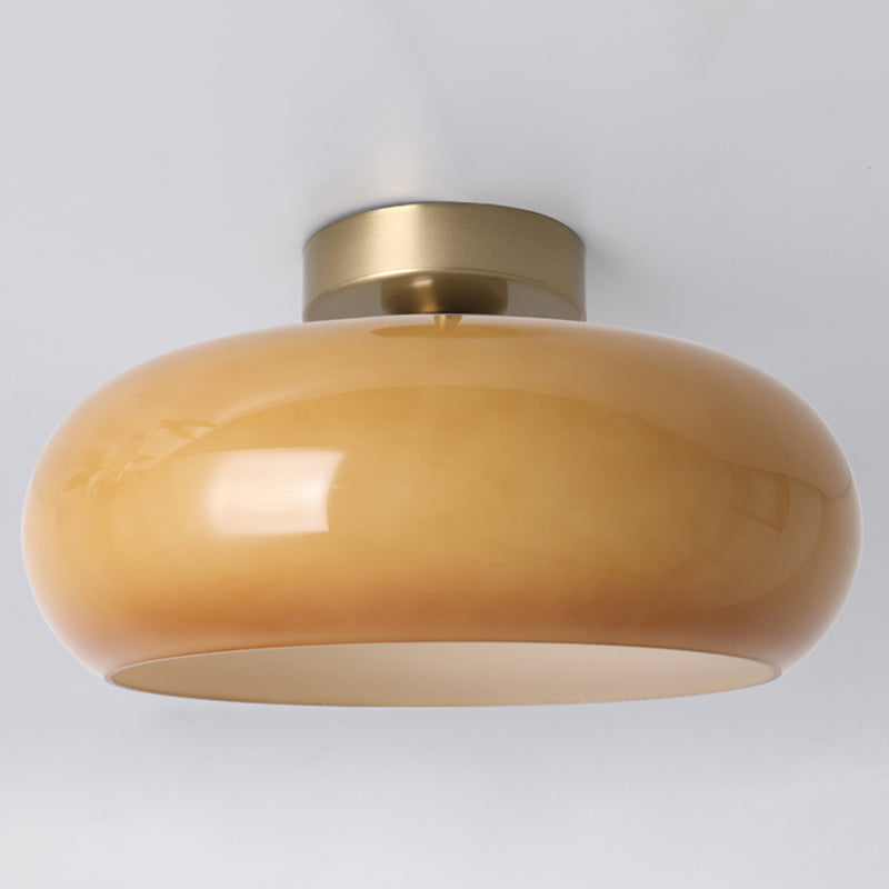 Nordic Ceiling Light Dome Flush Mount Ceiling Light Fixture with Glass Shade