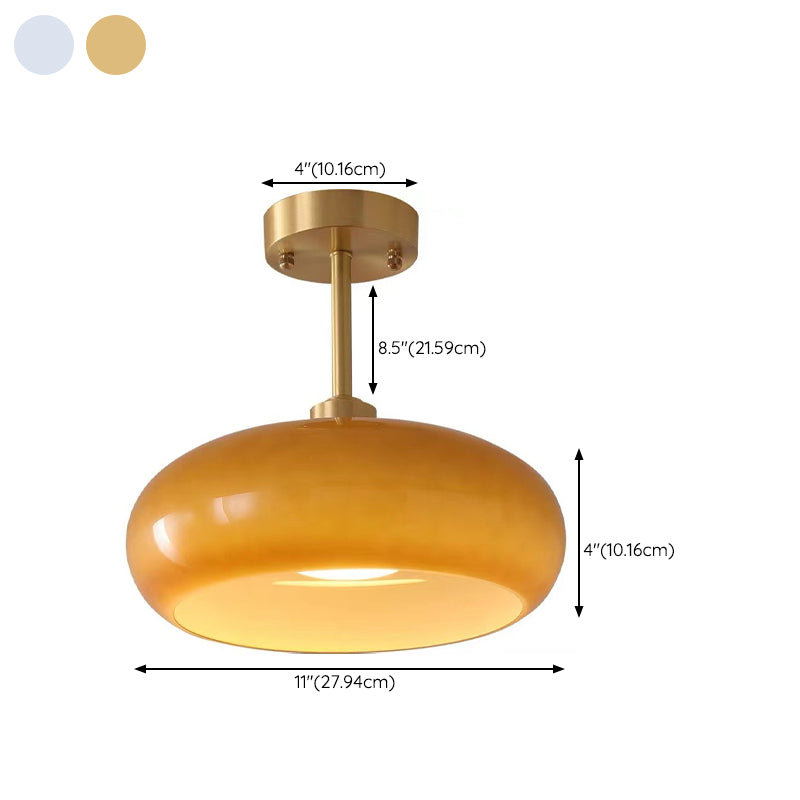 Nordic Ceiling Light Dome Flush Mount Ceiling Light Fixture with Glass Shade