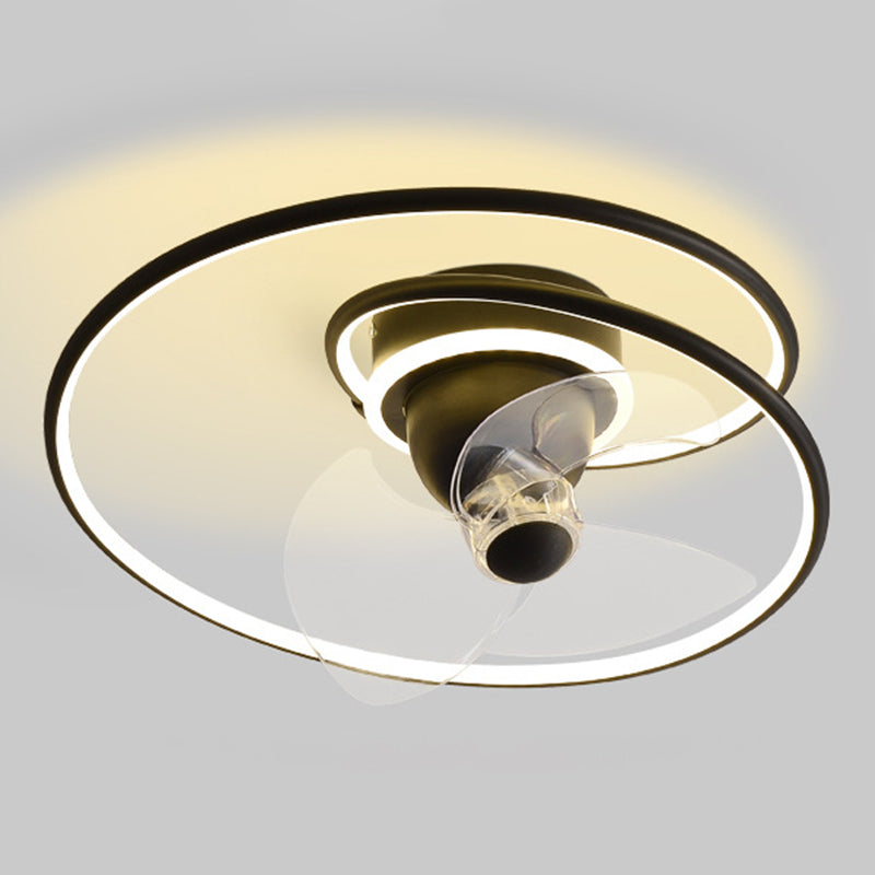 Contemporary Golden/Black/Brown Ceiling Fan Lamp LED Unique Ceiling Fan Light for Bedroom