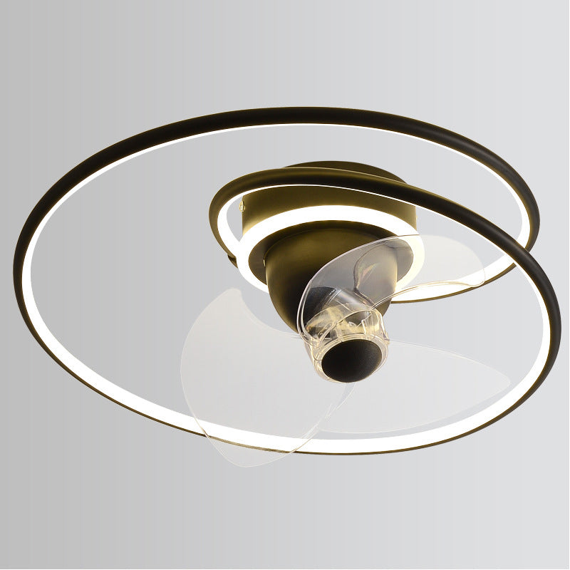 Contemporary Golden/Black/Brown Ceiling Fan Lamp LED Unique Ceiling Fan Light for Bedroom