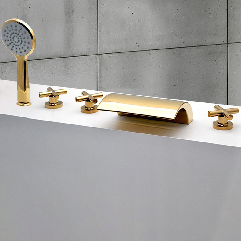 Contemporary Style Bathroom Faucet Metal Deck Mounted Bathroom Faucet