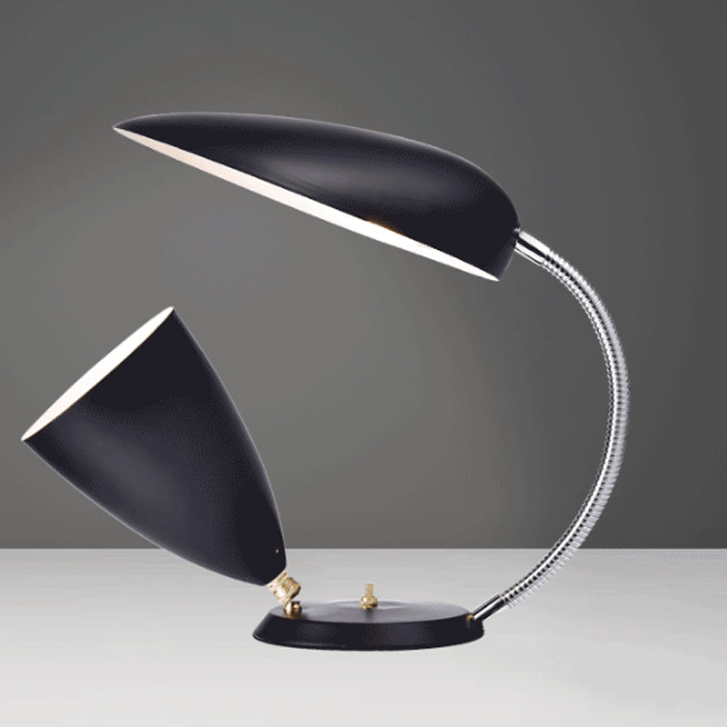 Eisen scharfe Zungen- und Kegeltisch -Leuchtstoff -Moderne -LED -Lesenlampe in Weiß/Schwarz/Grau mit einstellbarem Arm