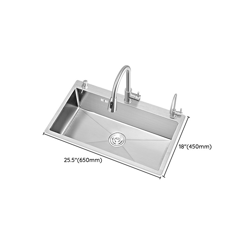 Modern Style Kitchen Sink Overflow Hole Detail Kitchen Sink with Soap Dispenser