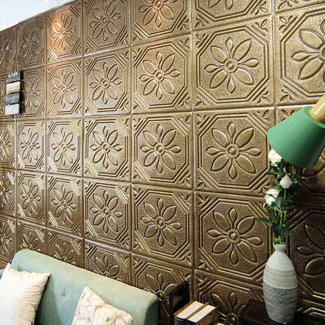 Modern Wall Panel Floral 3D Print Peel and Stick Waterproof Wall Panels