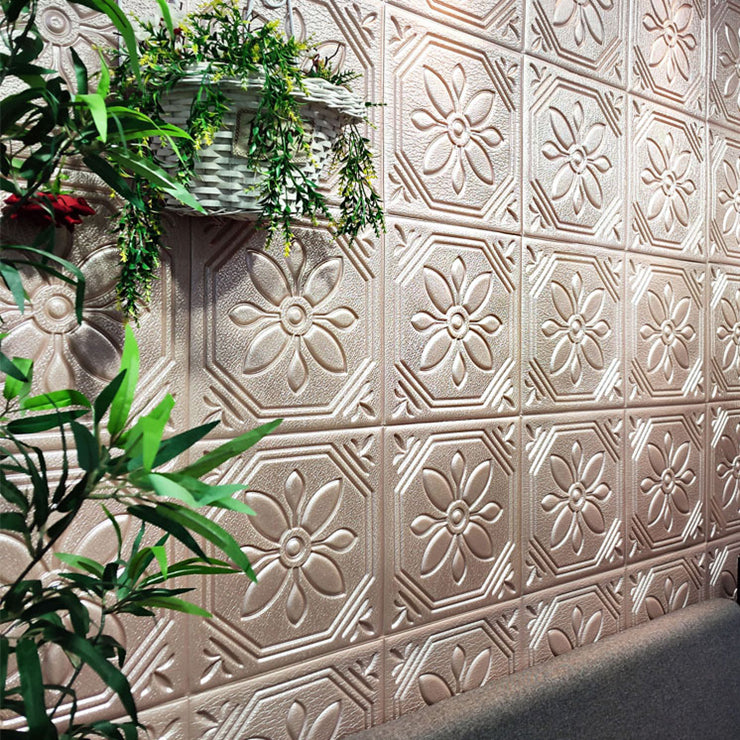 Modern Wall Panel Floral 3D Print Peel and Stick Waterproof Wall Panels