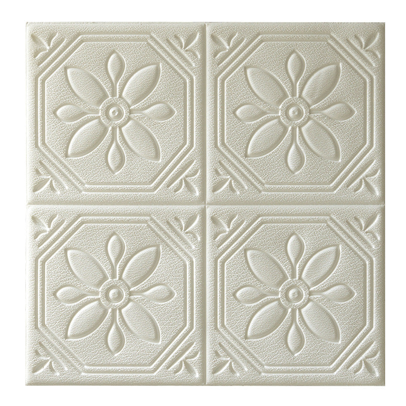 Modern Wall Panel Floral 3D Print Peel and Stick Waterproof Wall Panels