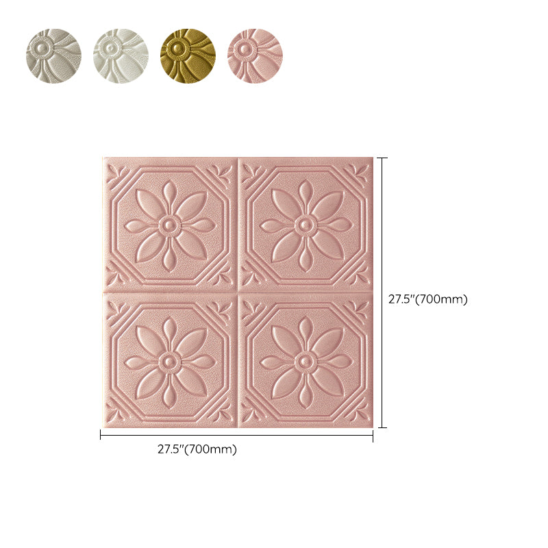 Modern Wall Panel Floral 3D Print Peel and Stick Waterproof Wall Panels