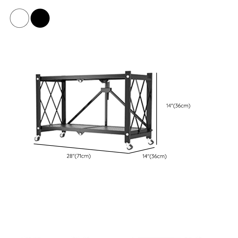 Contemporary Etagere Bookcase  Black Shelf Steel Freestanding Open Back Shelf