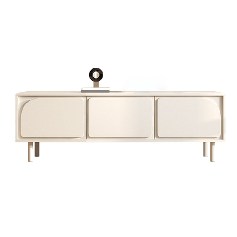 Contemporary TV Console Wooden White Media Console with Doors