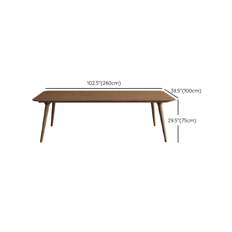 Rectangular Shaped Office Table 4 Legs Conference Table in Brown