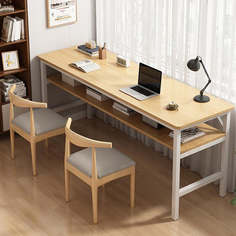 Contemporary Home Office Desk Wooden H-Shape Base Writing Desk , 29.5" H