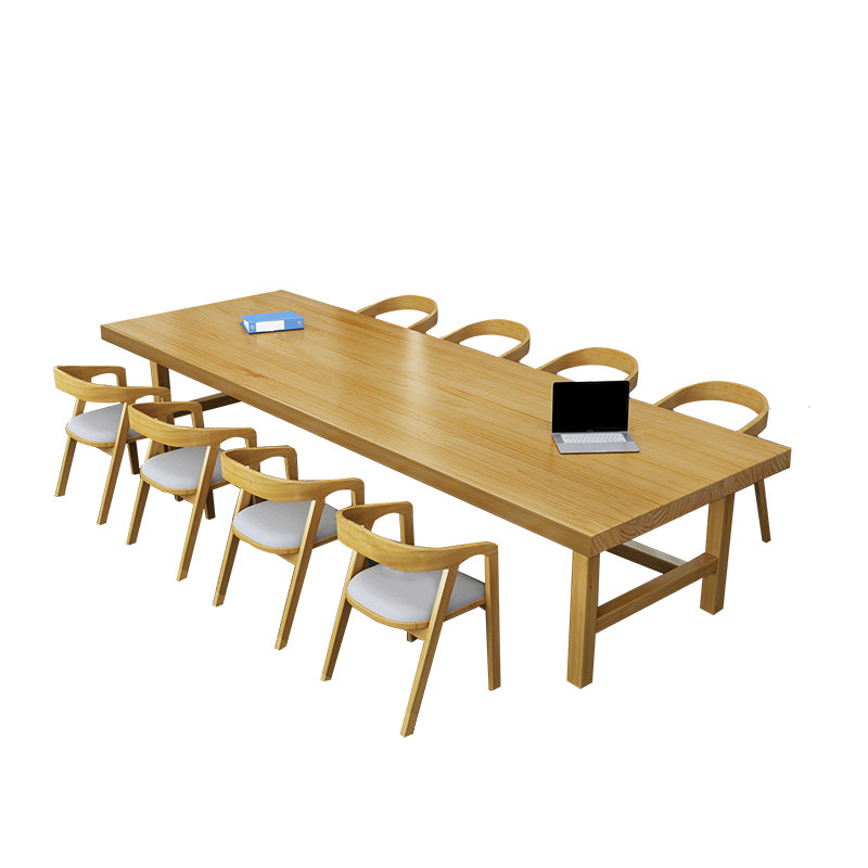 Rectangular Shaped Conference Table Wooden Task Desk in Office