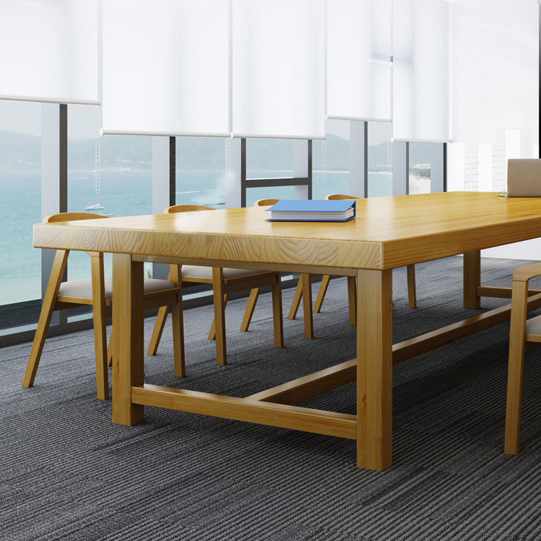 Rectangular Shaped Conference Table Wooden Task Desk in Office