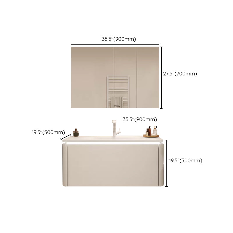 Wall Mount Bathroom Vanity Set Modern Bathroom Sink Vanity with Mirror