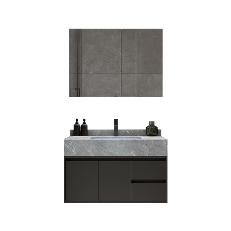 Modern Wall Mount Bathroom Vanity Set Stone Bathroom Vanity with Mirror