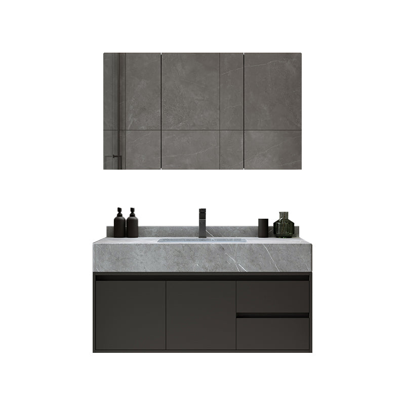 Modern Wall Mount Bathroom Vanity Set Stone Bathroom Vanity with Mirror