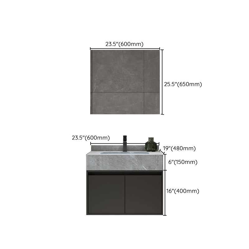 Modern Wall Mount Bathroom Vanity Set Stone Bathroom Vanity with Mirror