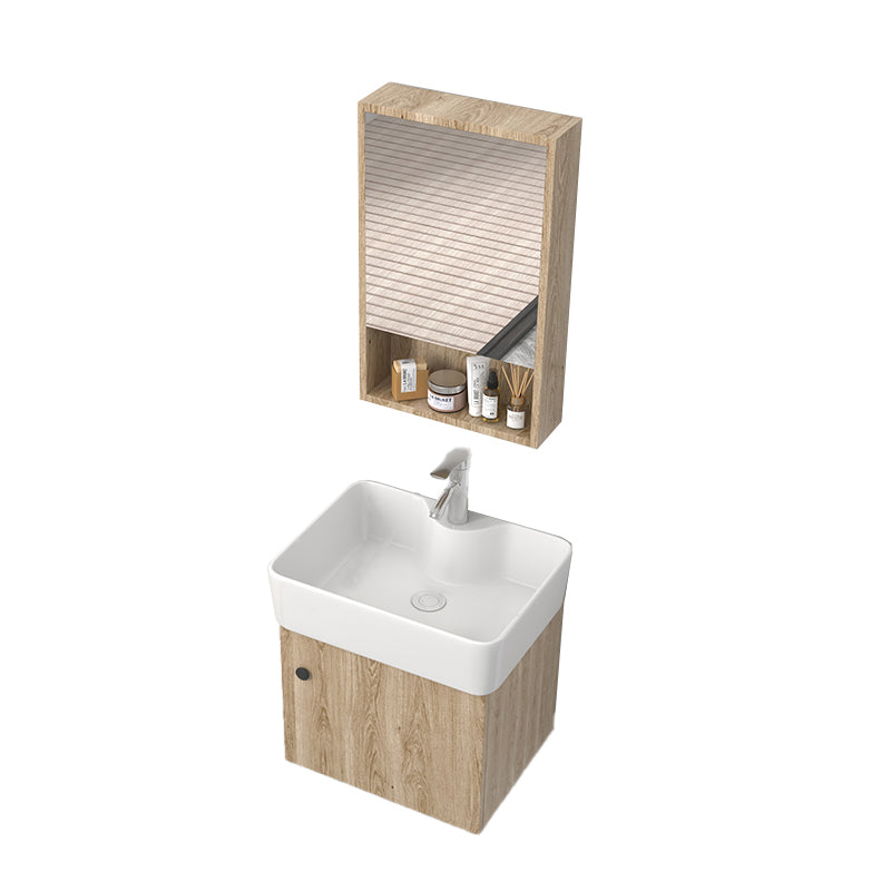 Wall Mount Rectangular Bathroom Vanity Mid-Century Modern Single-Sink Vanity Set