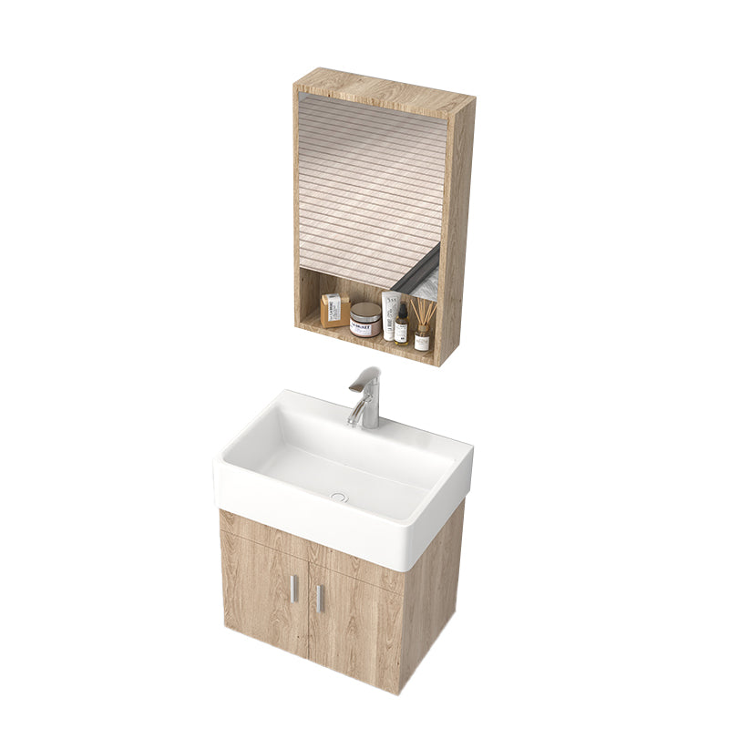 Wall Mount Rectangular Bathroom Vanity Mid-Century Modern Single-Sink Vanity Set