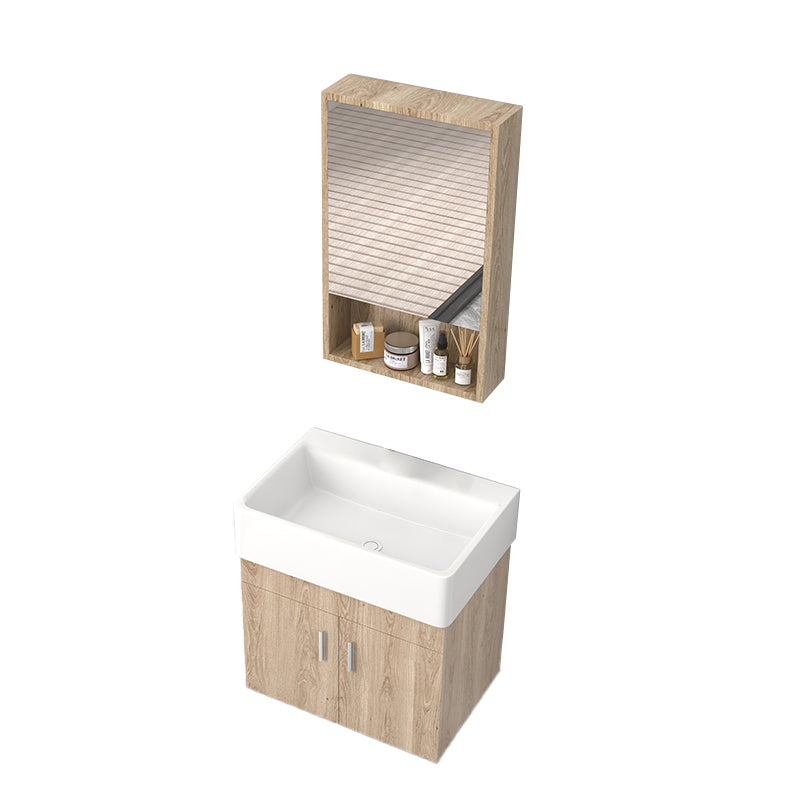 Wall Mount Rectangular Bathroom Vanity Mid-Century Modern Single-Sink Vanity Set