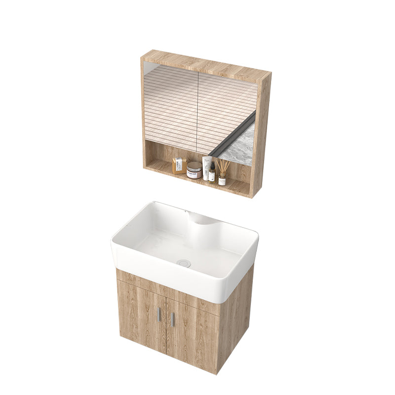 Wall Mount Rectangular Bathroom Vanity Mid-Century Modern Single-Sink Vanity Set