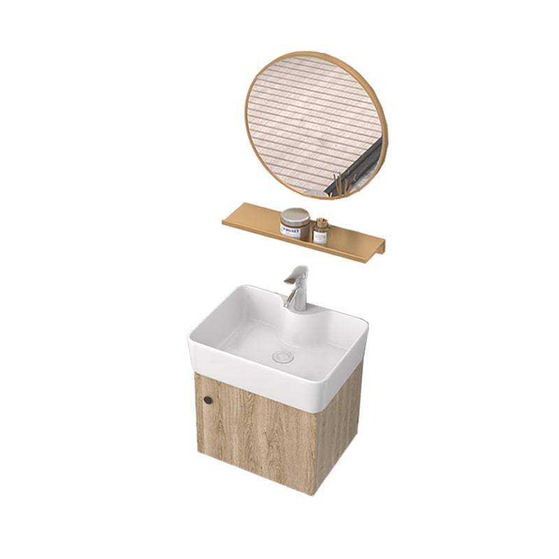 Wall Mount Rectangular Bathroom Vanity Mid-Century Modern Single-Sink Vanity Set