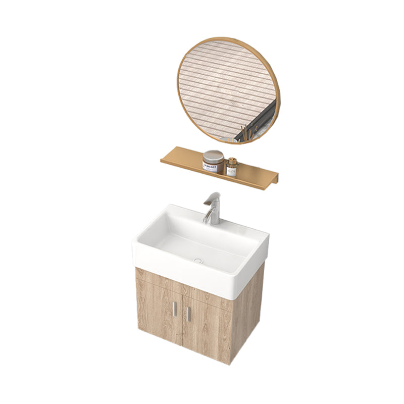 Wall Mount Rectangular Bathroom Vanity Mid-Century Modern Single-Sink Vanity Set