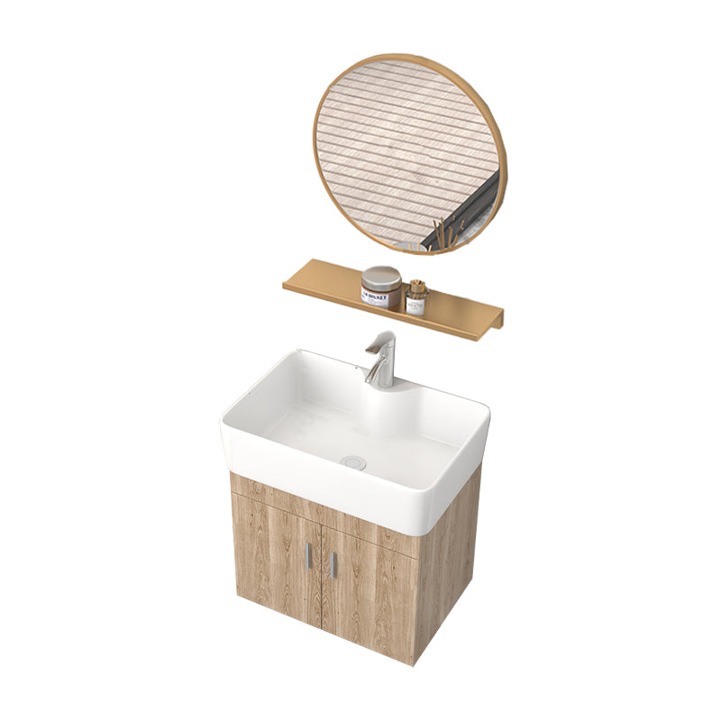 Wall Mount Rectangular Bathroom Vanity Mid-Century Modern Single-Sink Vanity Set