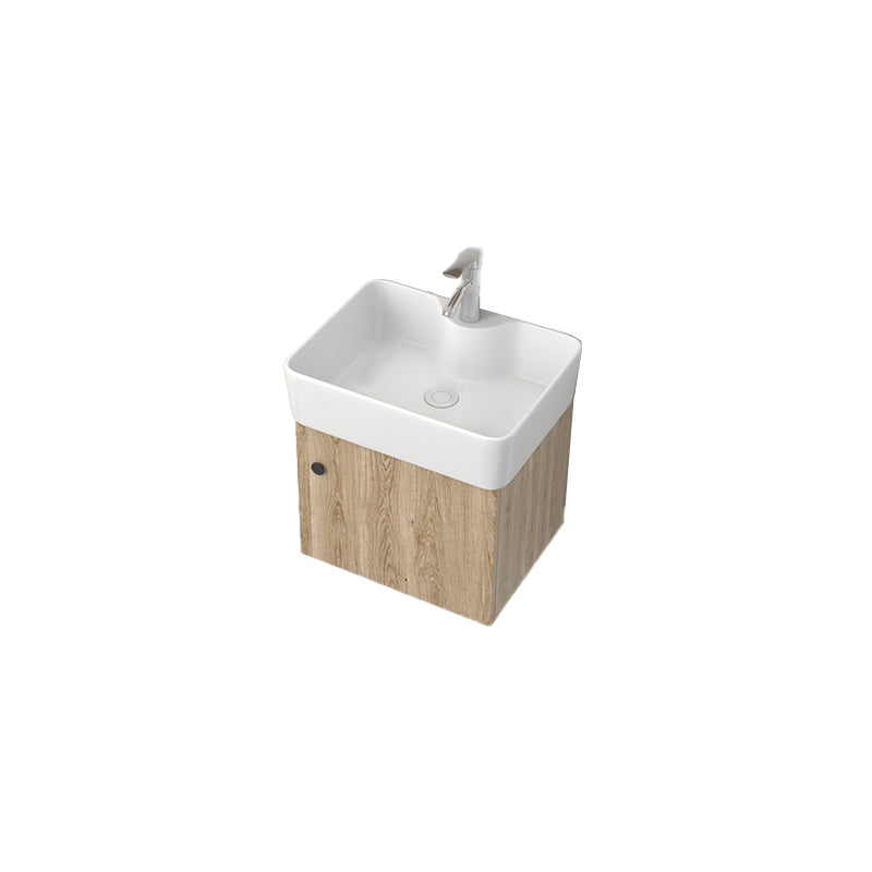 Wall Mount Rectangular Bathroom Vanity Mid-Century Modern Single-Sink Vanity Set