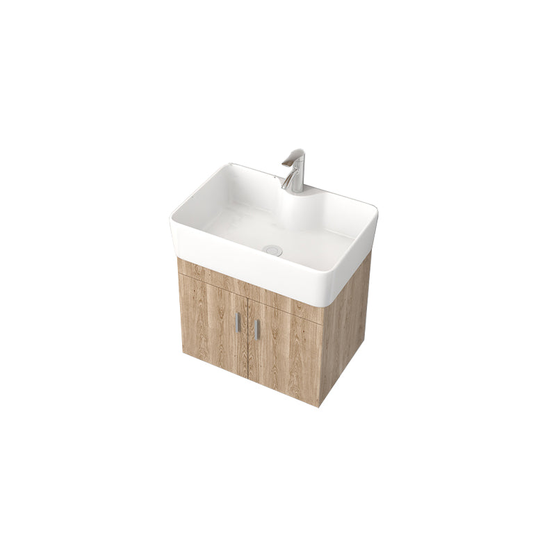 Wall Mount Rectangular Bathroom Vanity Mid-Century Modern Single-Sink Vanity Set