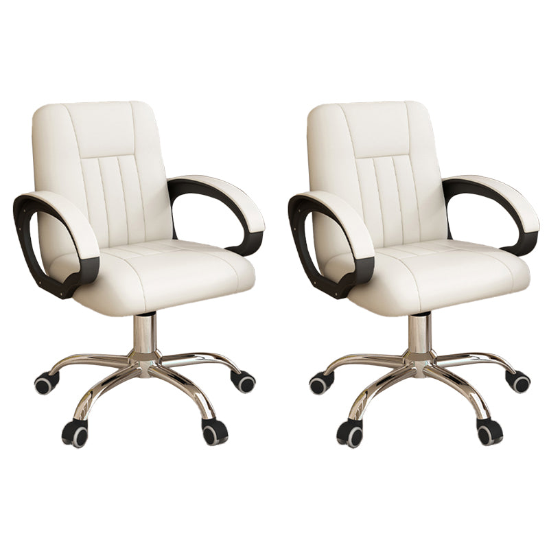 Modern Office Chair Armless Leather Adjustable Seat Height Swivel Chair with Wheels