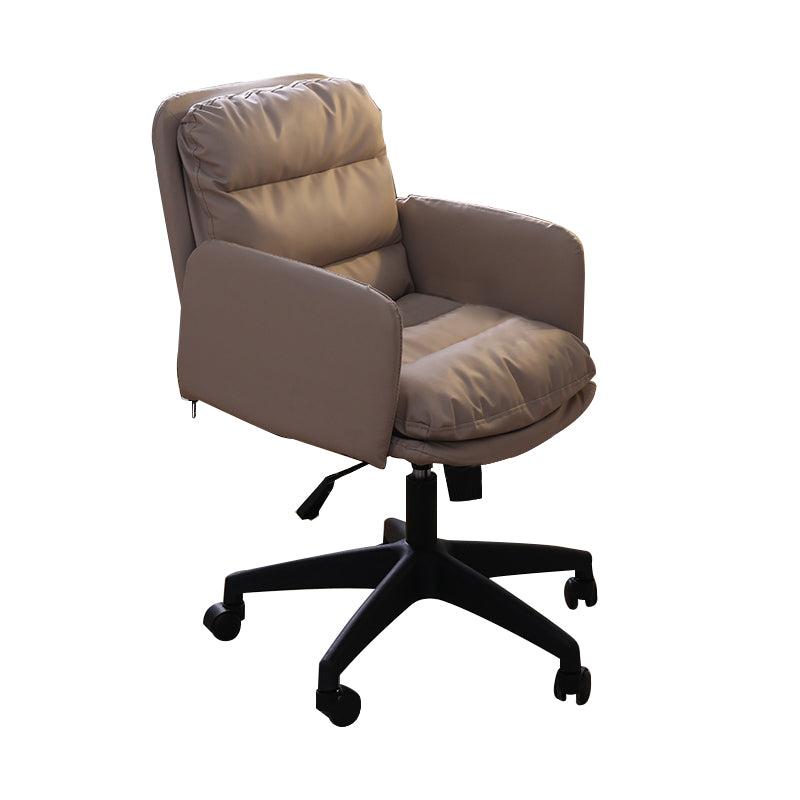 Modern Office Chair Armless Leather Adjustable Seat Height Swivel Chair with Wheels