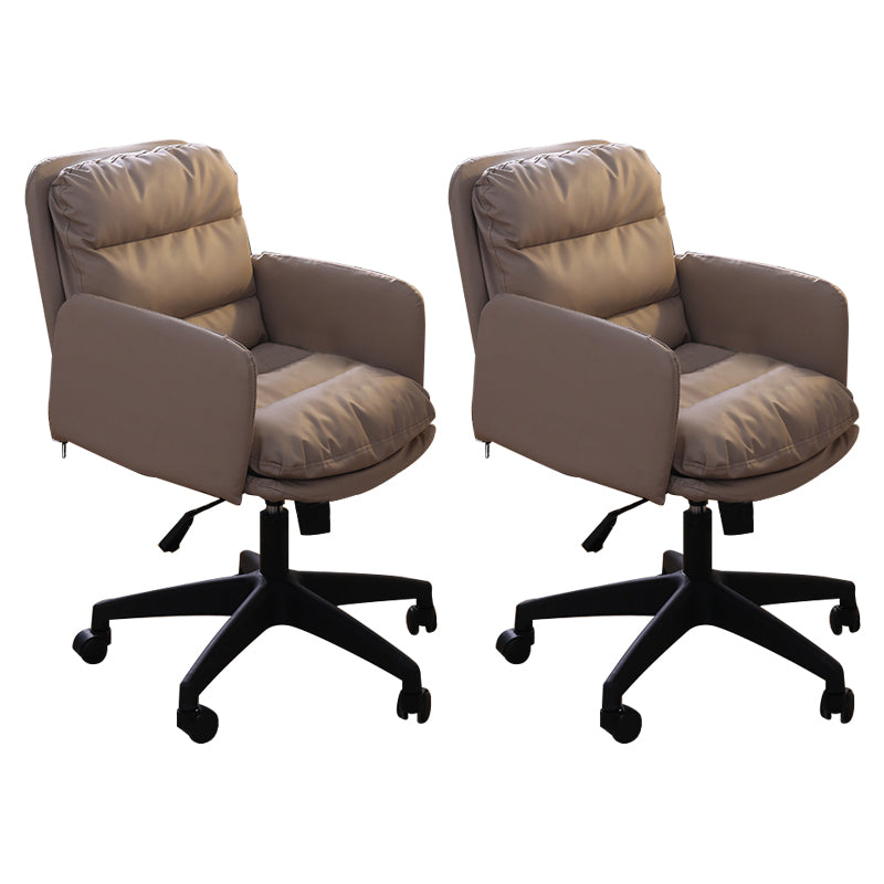 Modern Office Chair Armless Leather Adjustable Seat Height Swivel Chair with Wheels