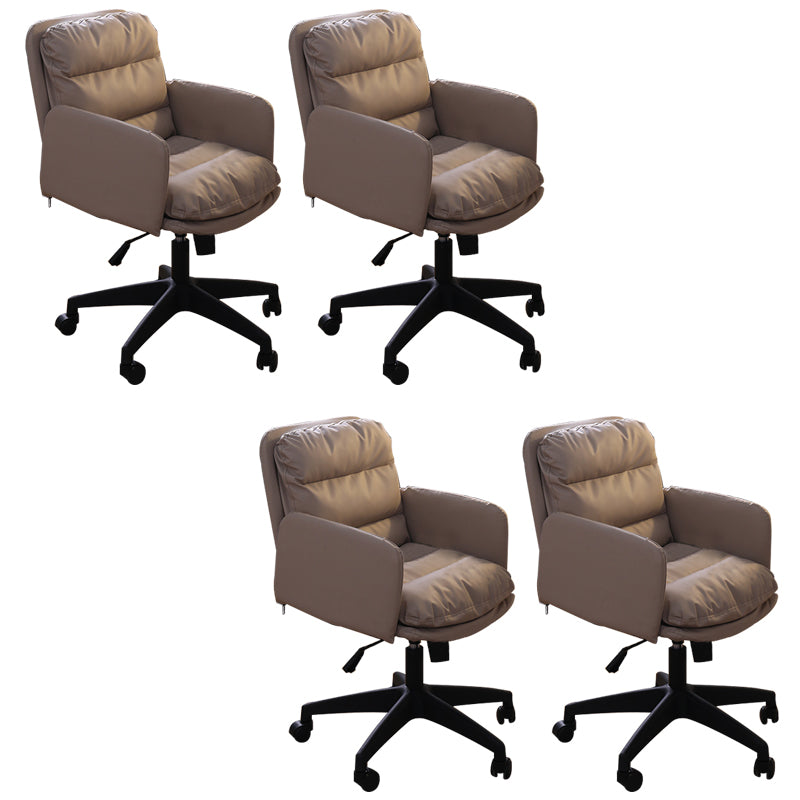 Modern Office Chair Armless Leather Adjustable Seat Height Swivel Chair with Wheels